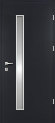 Porte d'entrée FORTIA acier gris RAL 7016 Pasni 96 x h.218 cm poussant gauche