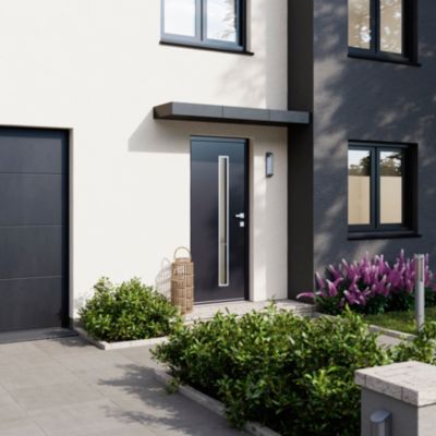 Porte d'entrée FORTIA acier gris RAL 7016 Pasni 96 x h.218 cm poussant gauche