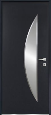 Porte d'entrée FORTIA acier gris RAL 7016 Ricadi 96 x h.218 cm poussant gauche