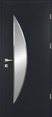 Porte d'entrée FORTIA acier gris RAL 7016 Ricadi 96 x h.218 cm poussant gauche