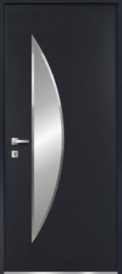 Porte d'entrée FORTIA acier gris RAL 7016 Ricardi 96 x h.218 cm poussant droit