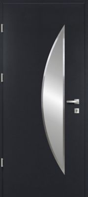 Porte d'entrée FORTIA acier gris RAL 7016 Ricardi 96 x h.218 cm poussant droit