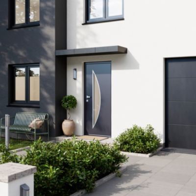 Porte d'entrée FORTIA acier gris RAL 7016 Ricardi 96 x h.218 cm poussant droit