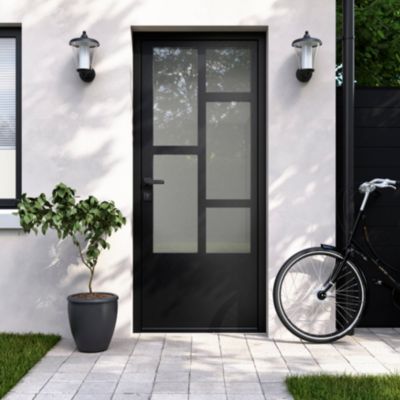 Porte d'entrée FORTIA acier Kribi 96 x h.218 cm poussant droit