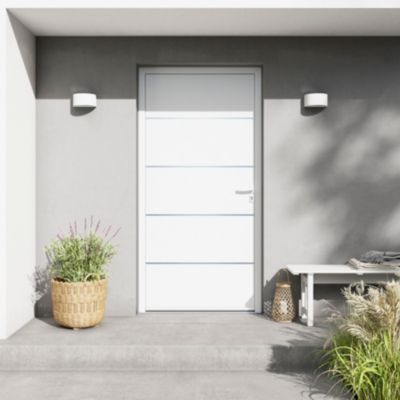 Porte d'entrée FORTIA alu blanc Cecina 96 x h.218 cm poussant droit