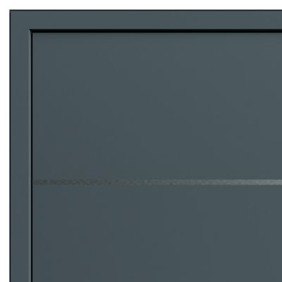 Porte d'entrée FORTIA alu gris RAL 7021 Cecina 96 x h.218 cm poussant droit