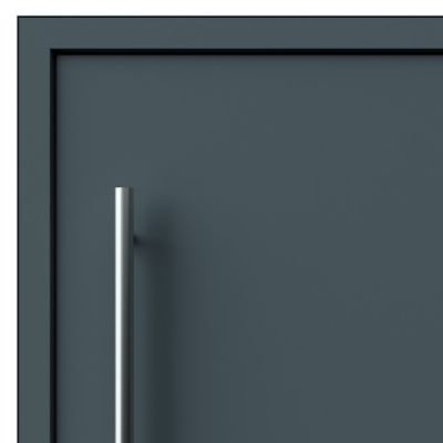 Porte d'entrée FORTIA alu gris RAL 7021 Kapas 96 x h.218 cm poussant droit