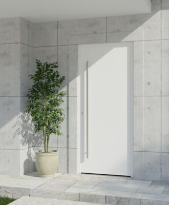 Porte d'entrée FORTIA aluminium blanc RAL 9003 Kapas 96 x h.218 cm poussant droit