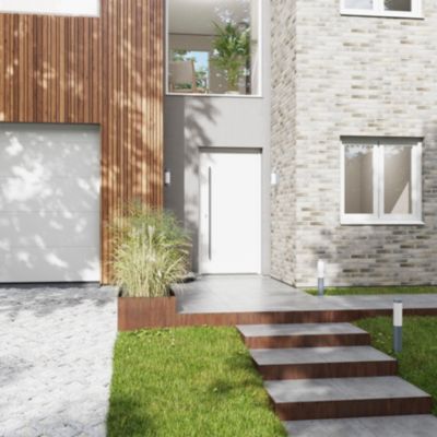 Porte d'entrée FORTIA aluminium blanc RAL 9003 Kapas 96 x h.218 cm poussant droit