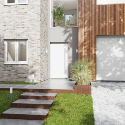Porte d'entrée FORTIA aluminium blanc RAL 9003 Kapas 96 x h.218 cm poussant droit