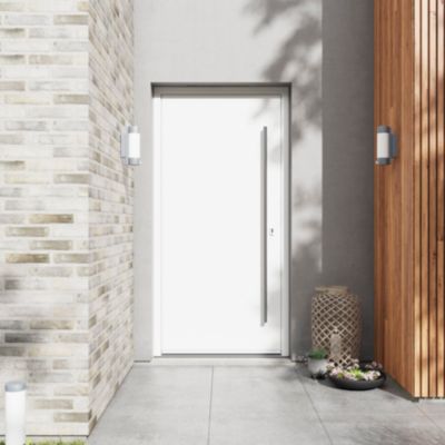 Porte d'entrée FORTIA aluminium blanc RAL 9003 Kapas 96 x h.218 cm poussant gauche