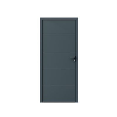 Porte d'entrée FORTIA aluminium gris RAL 7021 Madryn 96 x h.218 cm poussant gauche