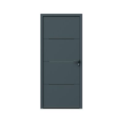 Porte d'entrée FORTIA aluminium Leme gris RAL 7021 96 x h.218 cm poussant gauche