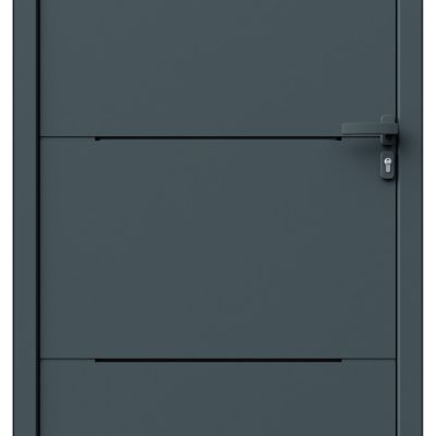 Porte d'entrée FORTIA aluminium Leme gris RAL 7021 96 x h.218 cm poussant gauche