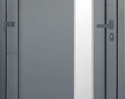 Porte d'entrée FORTIA pvc anthracite RAL 7016 Gatteo 96 x h.218 cm poussant droit