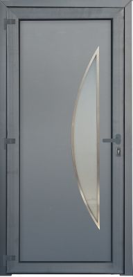 Porte d'entrée FORTIA pvc anthracite RAL 7016 Hermoso 96 x h.218 cm poussant droit