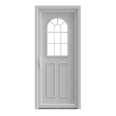 Porte d'entrée FORTIA pvc blanc RAL 9003 Ameglia 97 x h.219 cm poussant droit