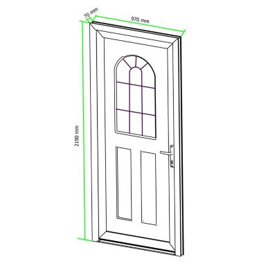 Porte d'entrée FORTIA pvc blanc RAL 9003 Ameglia 97 x h.219 cm poussant gauche