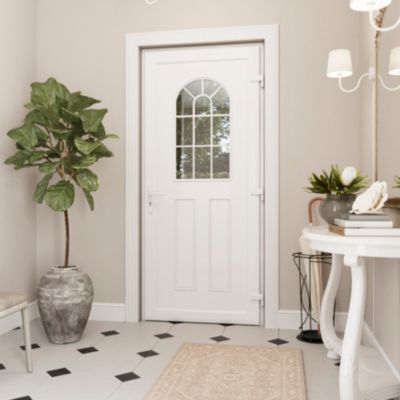 Porte d'entrée FORTIA pvc blanc RAL 9003 Ameglia 97 x h.219 cm poussant gauche