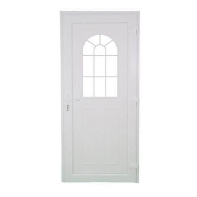 Porte d'entrée FORTIA pvc blanc RAL 9003 Ameglia 97 x h.219 cm poussant gauche