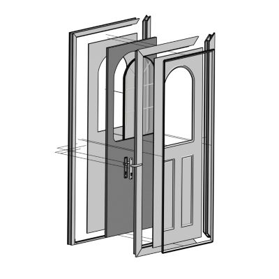 Porte d'entrée FORTIA pvc blanc RAL 9003 Ameglia 97 x h.219 cm poussant gauche