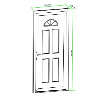Porte d'entrée FORTIA pvc blanc RAL 9003 Lorne 87 x h.219 cm poussant droit