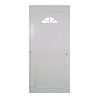 Porte d'entrée FORTIA pvc blanc RAL 9003 Lorne 87 x h.219 cm poussant droit