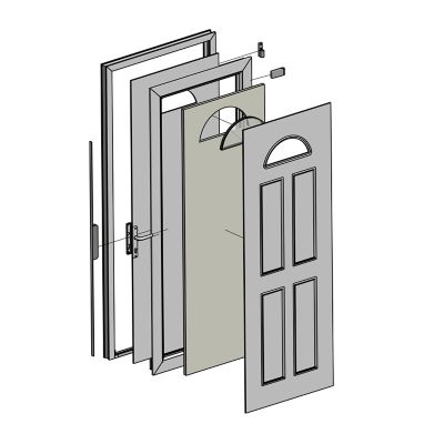 Porte d'entrée FORTIA pvc blanc RAL 9003 Lorne 87 x h.219 cm poussant gauche