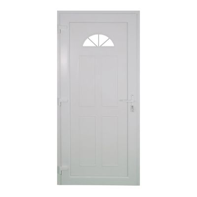 Porte d'entrée FORTIA pvc blanc RAL 9003 Lorne 97 x h.219 cm poussant droit