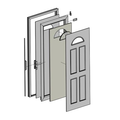 Porte d'entrée FORTIA pvc blanc RAL 9003 Lorne 97 x h.219 cm poussant droit