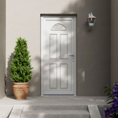 Porte d'entrée FORTIA pvc blanc RAL 9003 Lorne 97 x h.219 cm poussant gauche