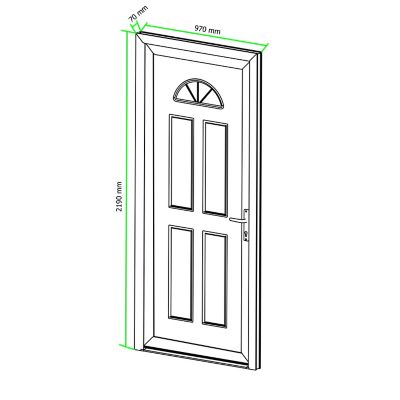 Porte d'entrée FORTIA pvc blanc RAL 9003 Lorne 97 x h.219 cm poussant gauche