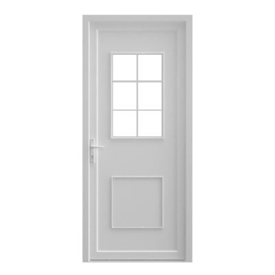 Porte d'entrée FORTIA pvc blanc RAL 9003 Mindil 97 x h.219 cm poussant droit