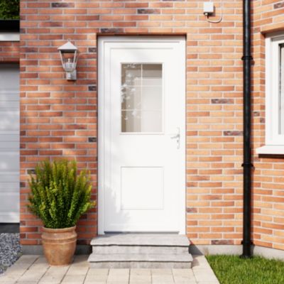 Porte d'entrée FORTIA pvc blanc RAL 9003 Mindil 97 x h.219 cm poussant gauche