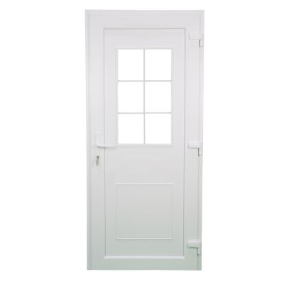 Porte d'entrée FORTIA pvc blanc RAL 9003 Mindil 97 x h.219 cm poussant gauche