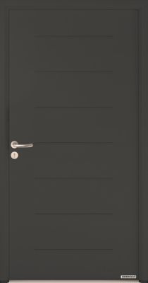 Porte d'entrée Hörmann acier galvanisé l.90 x h.215 cm poussant droit THP015 gris anthracite ral 7016