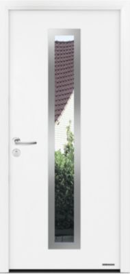 Porte d'entrée Hörmann acier galvanisé l.90 x h.215 cm poussant droit THP700N blanc ral 9016