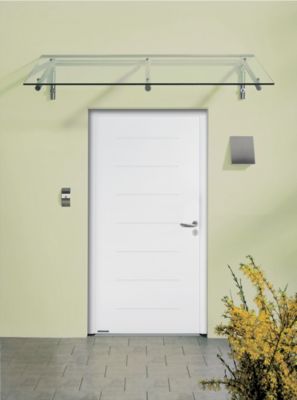 Porte d'entrée Hörmann acier galvanisé l.90 x h.215 cm poussant gauche THP015 blanc ral 9016