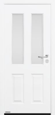 Porte d'entrée Hörmann acier galvanisé l.90 x h.215 cm poussant gauche THP410S blanc ral 9016
