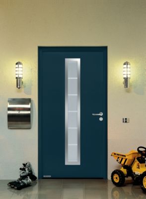 Porte d'entrée Hörmann acier galvanisé l.90 x h.215 cm poussant gauche THP700B gris anthracite ral 7016