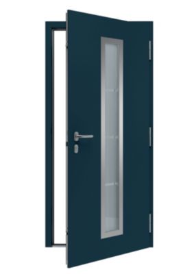 Porte d'entrée Hörmann acier galvanisé l.90 x h.215 cm poussant gauche THP700B gris anthracite ral 7016