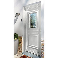 Porte d'entrée pvc Geom Conveks blanc 80 x h.215 cm poussant droit