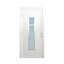 Porte d'entrée pvc Geom Deltoid blanc 80 x h.215 cm poussant gauche