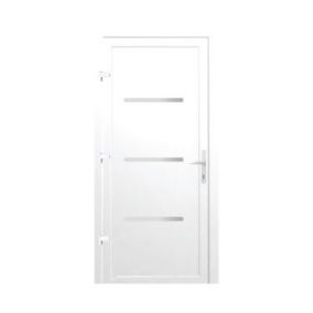 Porte d'entrée pvc Geom Metron blanc 80 x h.215 cm poussant droit