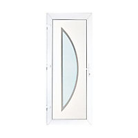 Porte d'entrée pvc Geom Semisphera blanc 80 x h.215 cm poussant droit