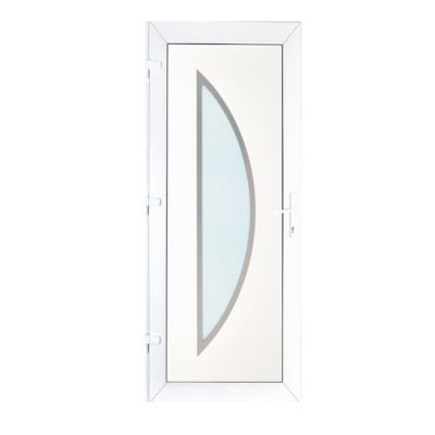 Porte d'entrée pvc Geom Semisphera blanc 90 x h.215 cm poussant gauche