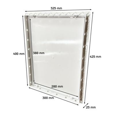 Porte d'inspection plastique ABS sans clé 300 x 400 mm