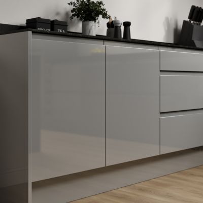 Porte de colonne de cuisine Garcinia gris anthracite brillant L. 60 cm x H. 72 cm GoodHome