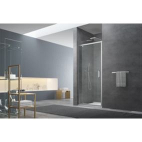 Porte de douche 100x195 cm, verre transparent Easyclean (SIKOTEXP100CRT)