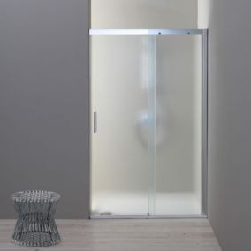 Porte de douche 120 cm pour niche porte fixe droite en verre mat  - dream